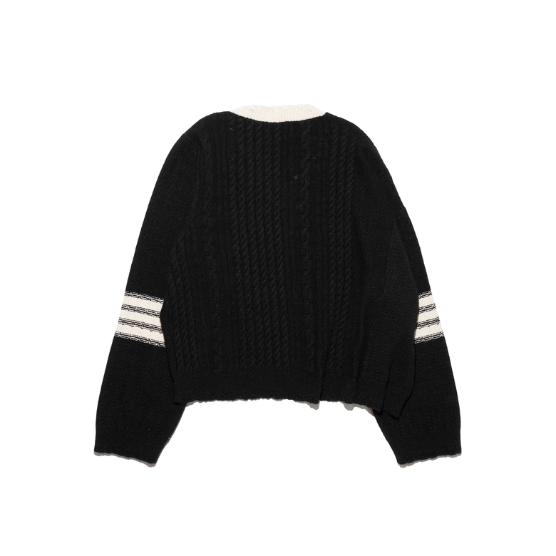 Enfants Riches Deprimes Asymmetrical Varsity V-neck Sweater