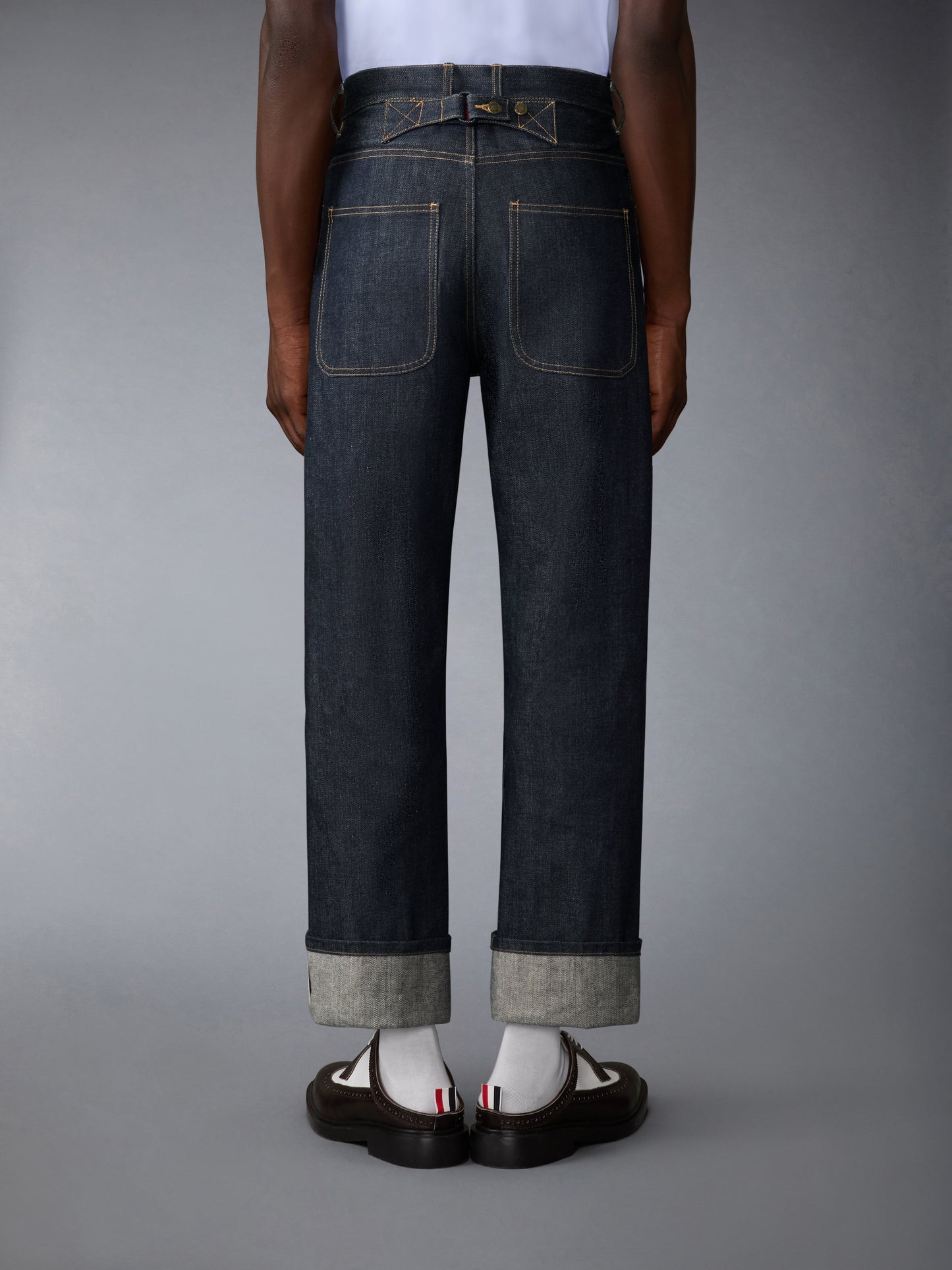 Thom Browne Denim 5-Pockets Trouser in Japanese Selvedge Denim Navy