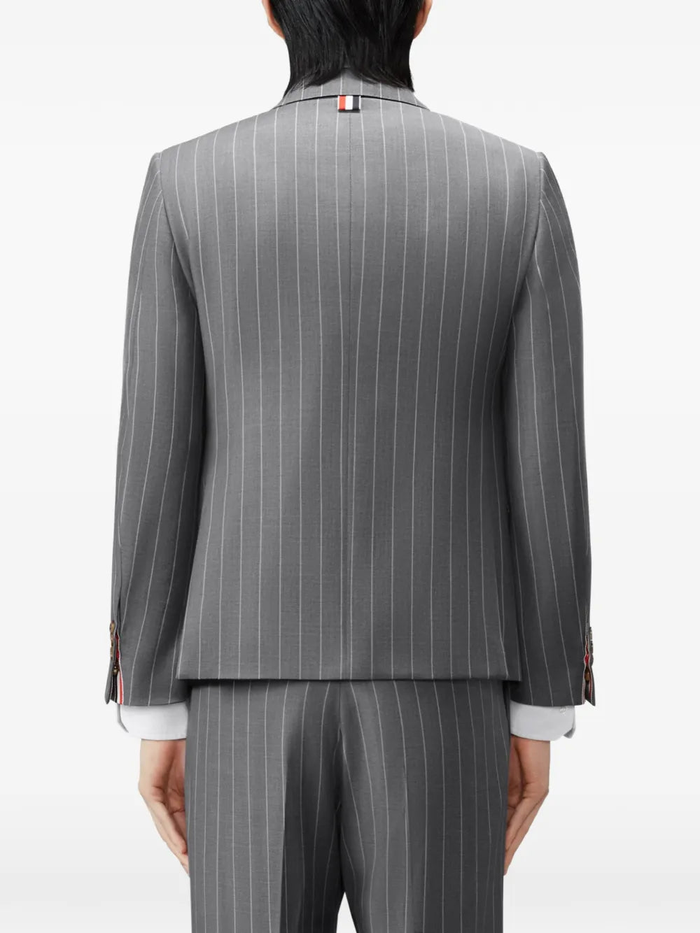 Thom Browne Chalk Stripe Classic Wool Flannel Jacket