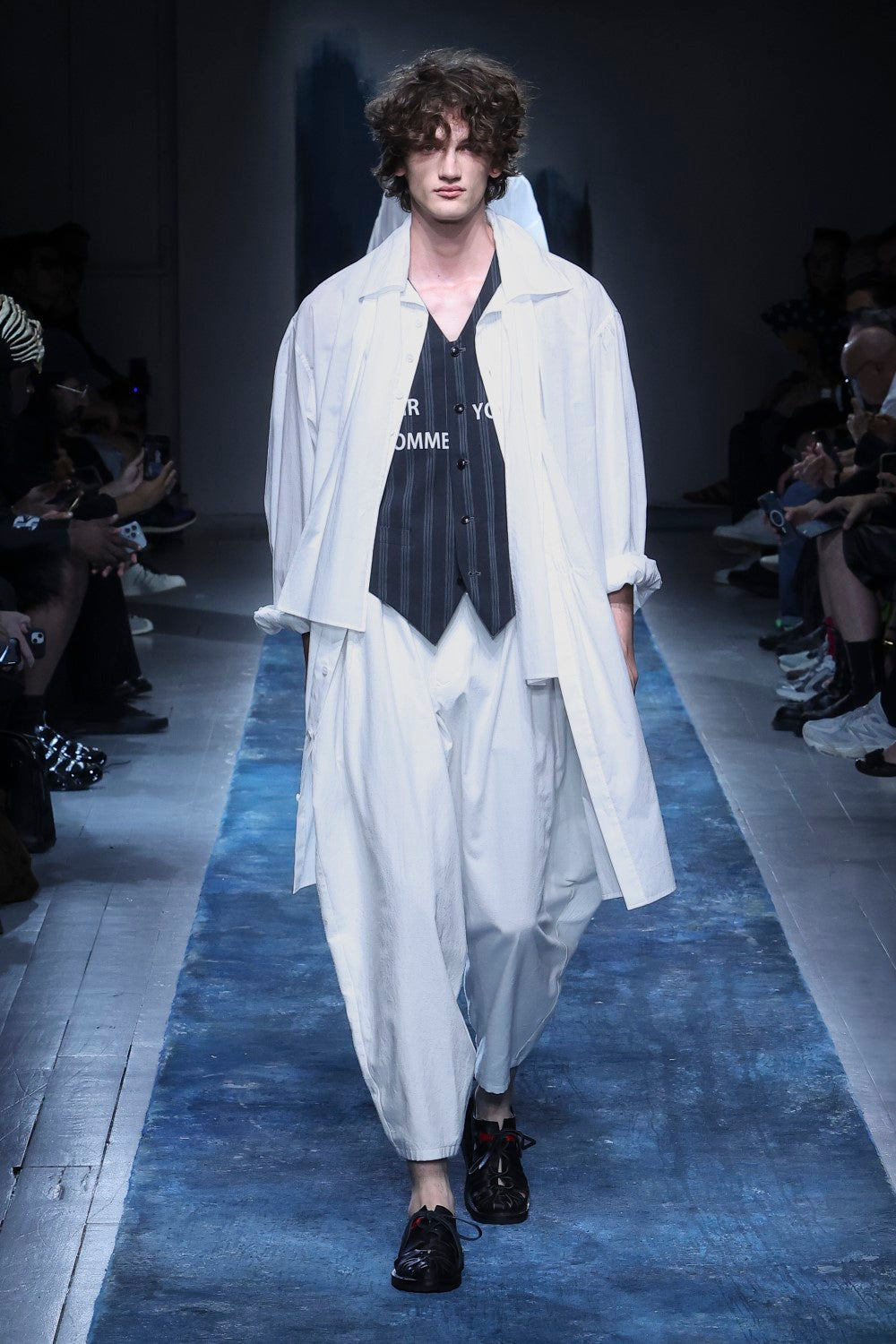 Yohji Yamamoto Pigment Dyed Stripe Cotton Vest