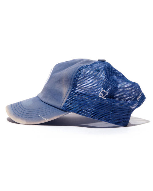 Paly Hollywood RI'P' Baseball Hat Blue trucker – back