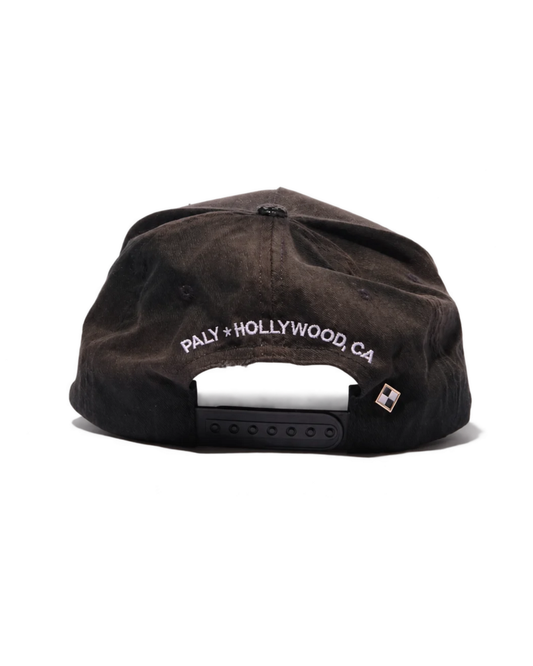 Paly Hollywood Agony Ecstasy Trucker Black sun faded hat – back