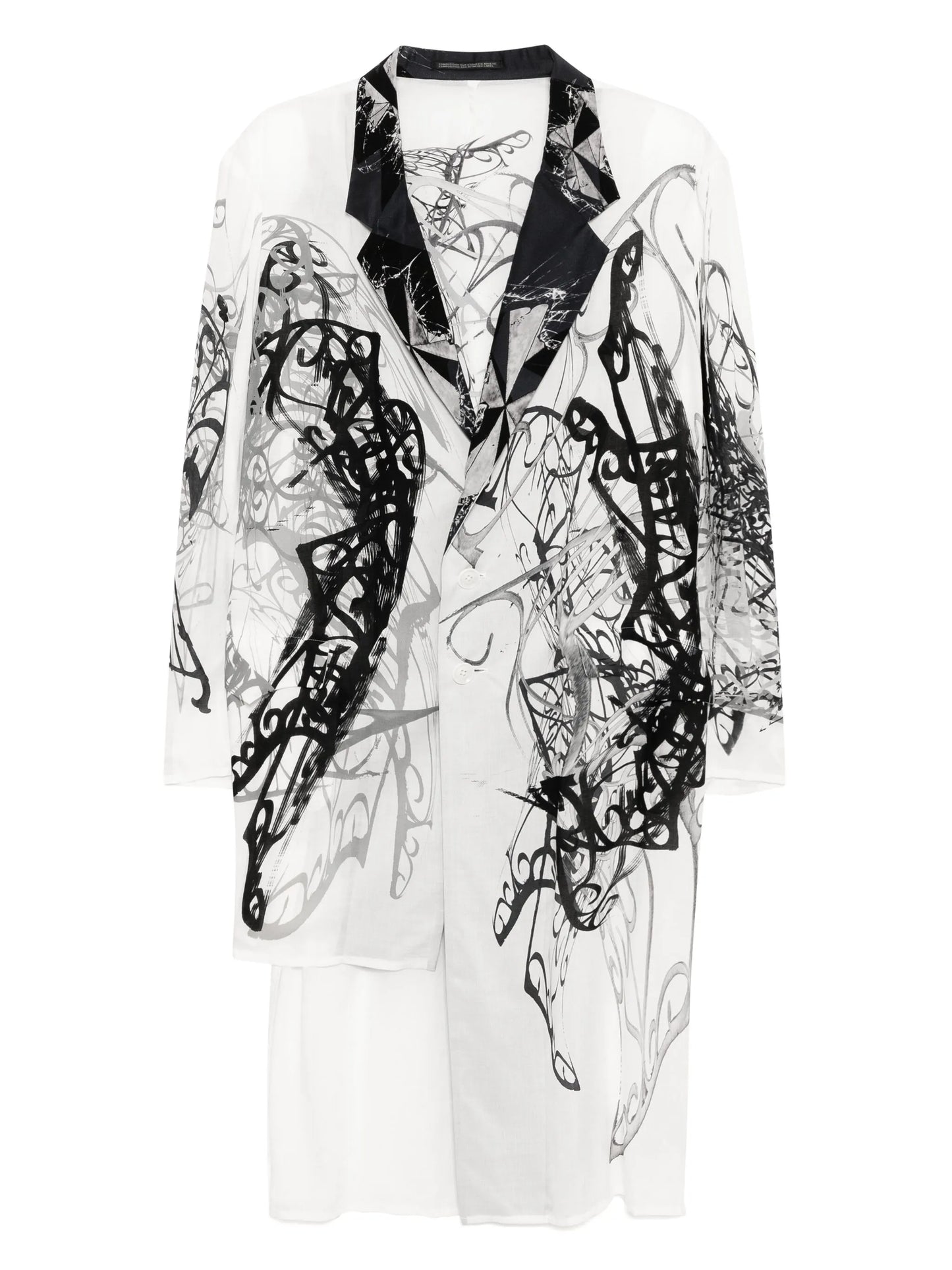 Yohji Yamamoto Unbalanced Print Jacket