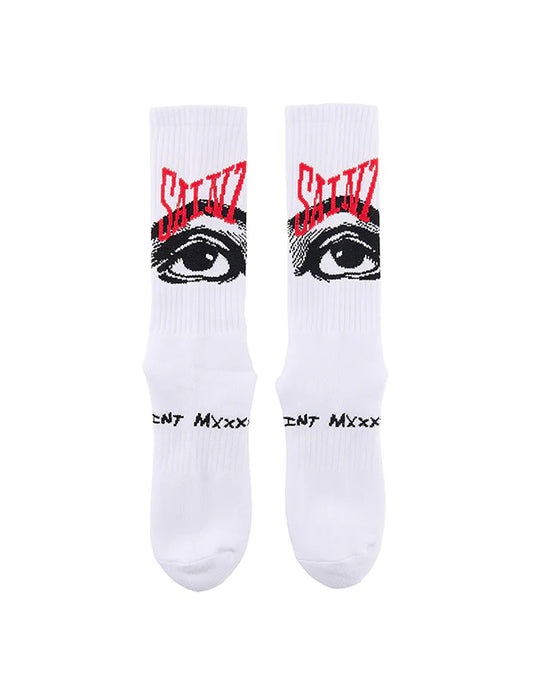 Saint Michael Eye Socks White