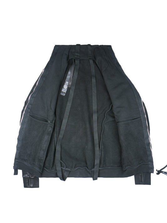 Boris Bidjan Saberi ZIPPER1.1 Black Vinyl Coated Sweatshirt