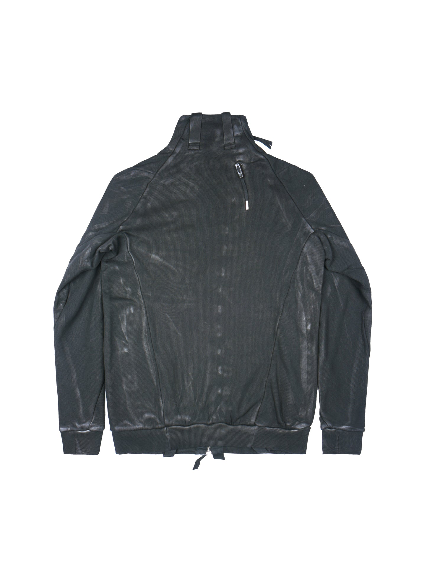 Boris Bidjan Saberi ZIPPER1.1 Black Vinyl Coated Sweatshirt