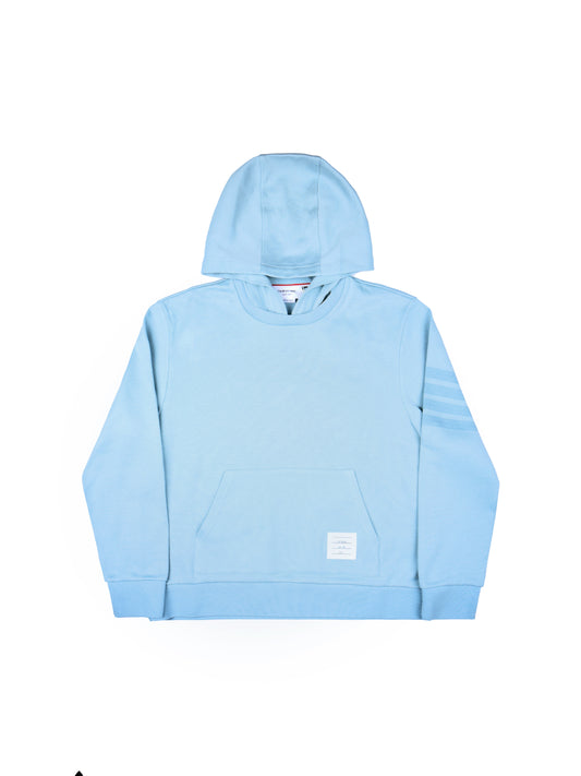 Thom Browne Blue  Double Face Knit Crewneck Hoodie