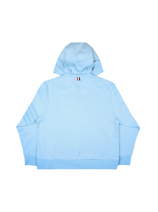 Thom Browne Blue  Double Face Knit Crewneck Hoodie
