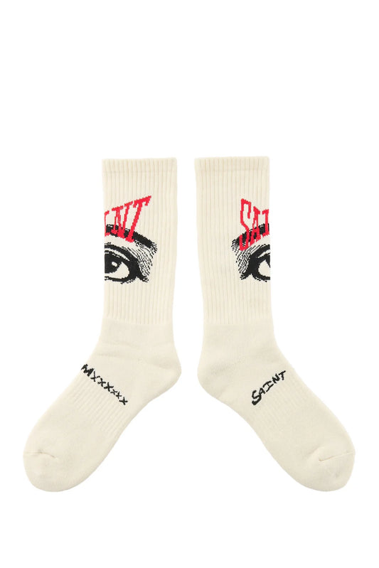 Saint Michael Eye Socks Ecru