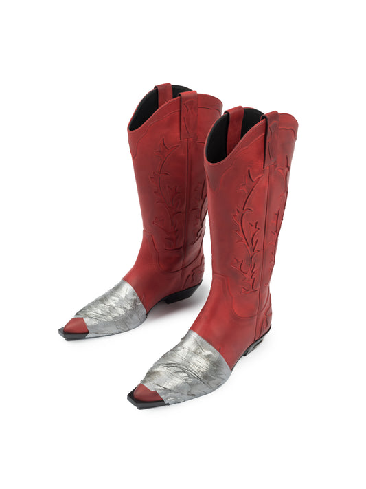 Enfants Riches Deprimes Red Duct Tape Cowboy Boots