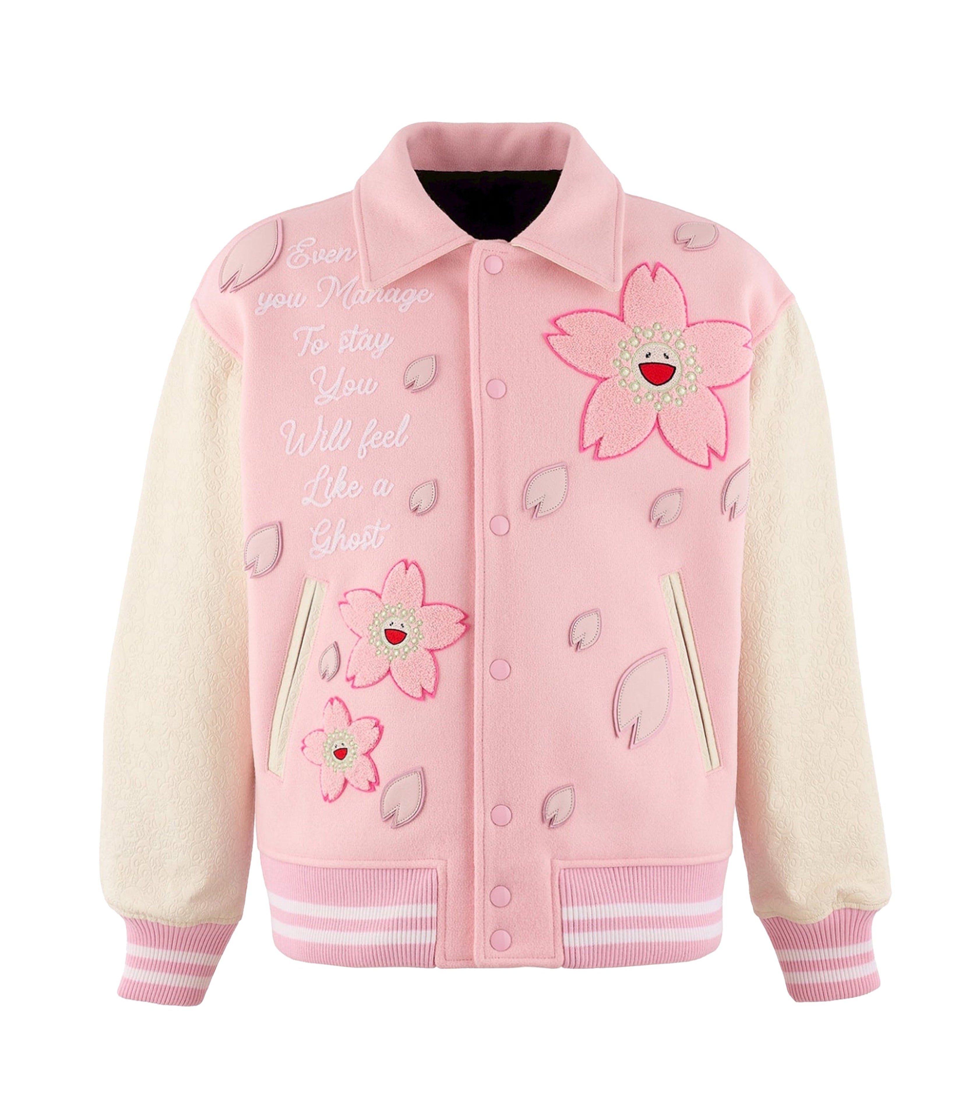 Mononoke・Made x Takashi Murakami Sakura Varsity Jacket Pink
