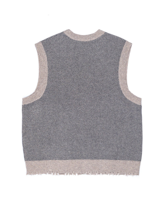 Ziggy Chen Cashmere Sleeveless Cardigan Light Grey