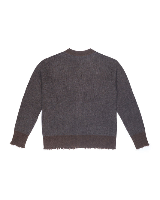 Ziggy Chen Classic Cashmere Cardigan Grey Brown