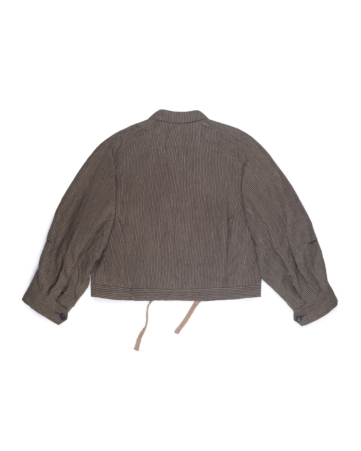 Ziggy Chen Striped Cropped Workers Jacket Khaki