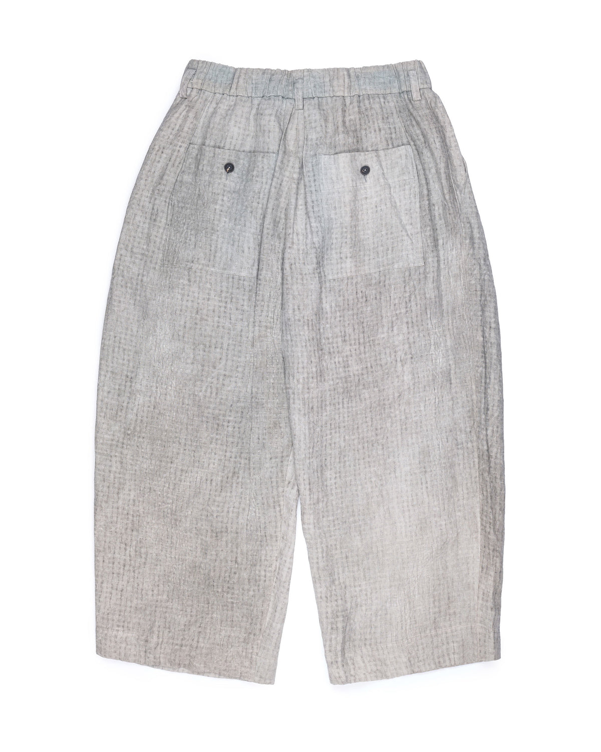 Ziggy Chen Full Length Drawstring Linen Trousers Light Grey