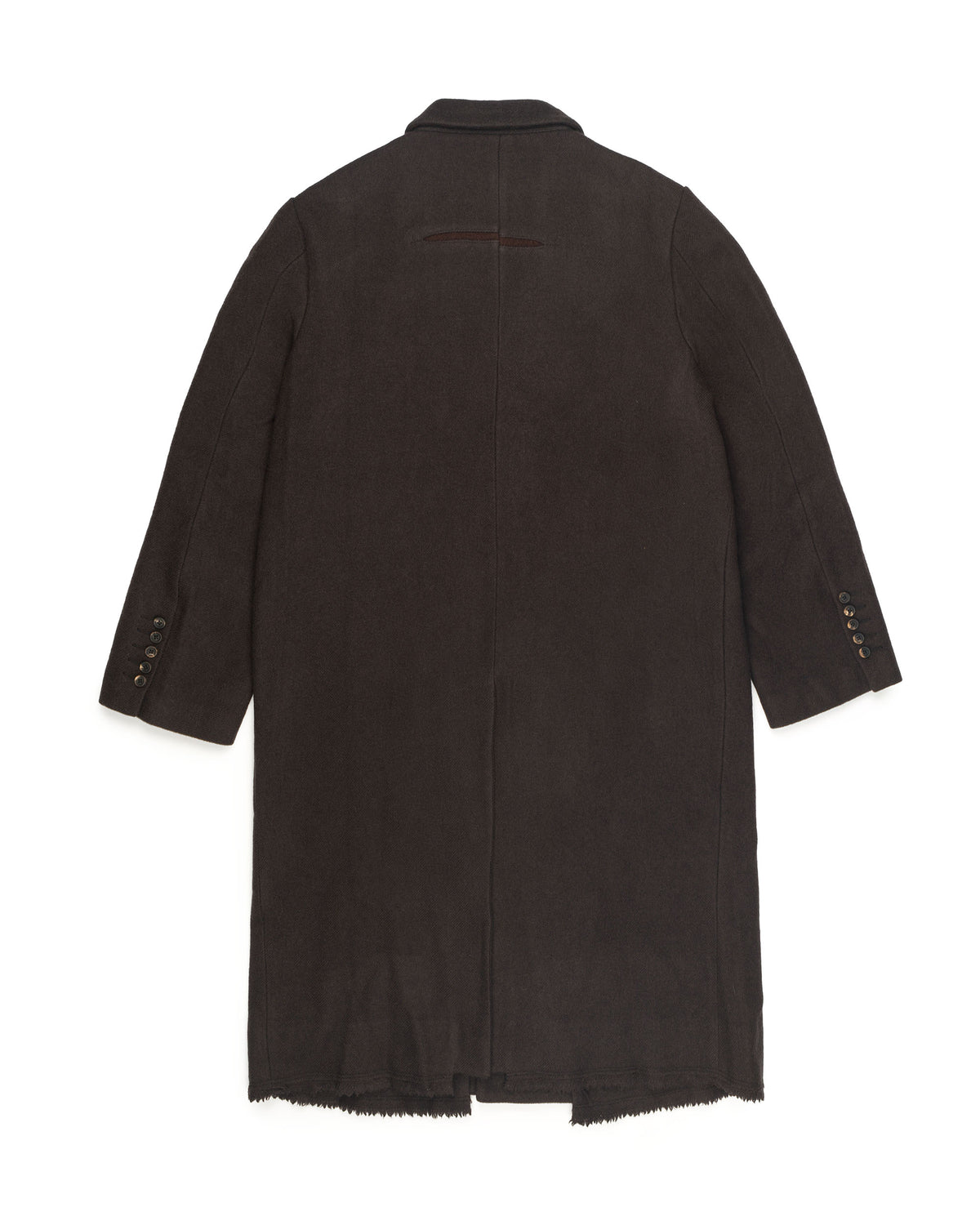 Ziggy Chen Two Button Scar Long Coat Dark Brown – back