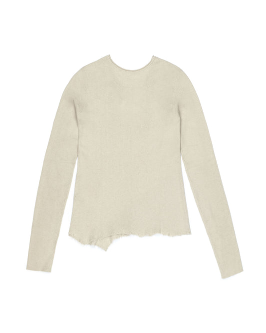 Ziggy Chen Cashmere V-Neck Ribbed Pullover Ivory – back