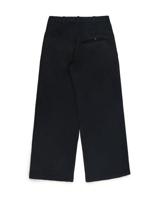 K'ANG Wide-Fit Pleated Waist Trousers Cashmere Off Black