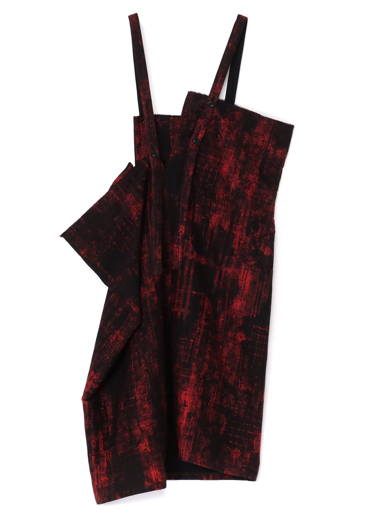 Yohji Yamamoto Printed Cotton Square-cut Dungarees