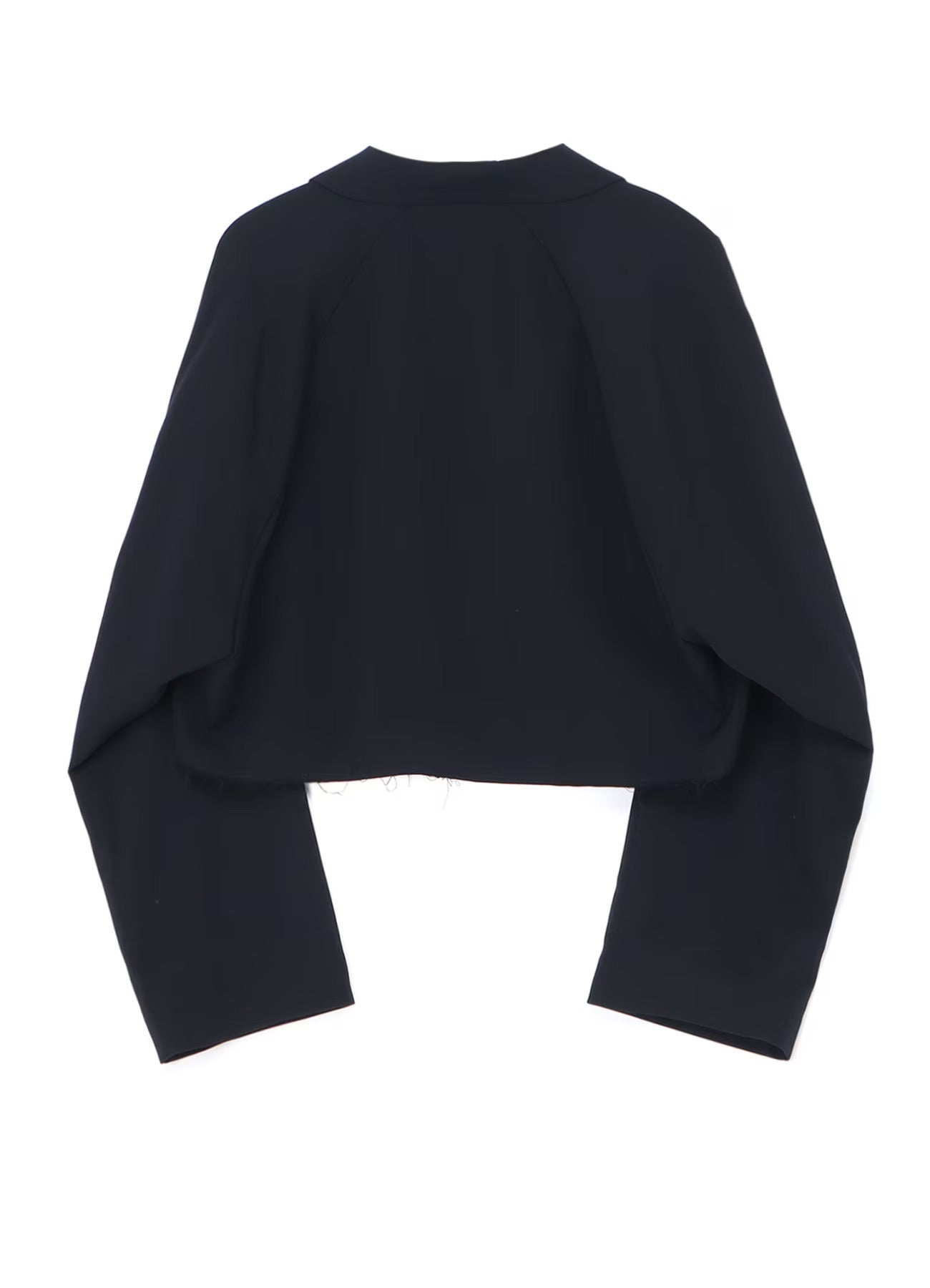 Yohji Yamamoto High Twist Wool Black Gabardine Short Jacket