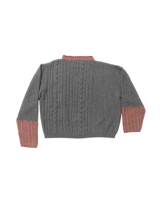 Enfants Riches Déprimés Sleepless cashmere roll neck sweater medium grey bordeaux – back