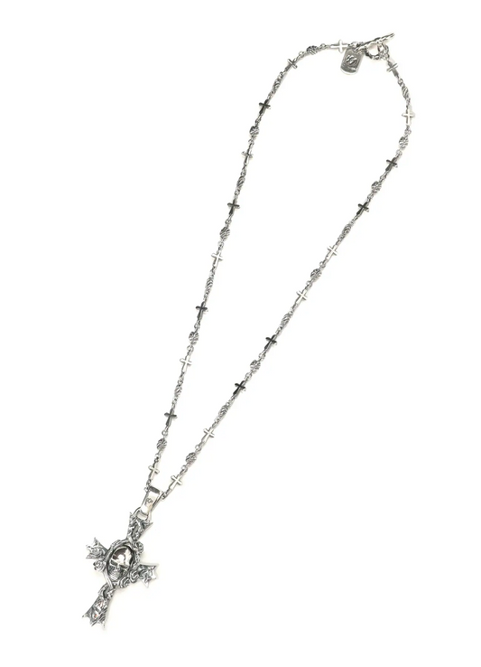 Yohji Yamamoto Silver 950 Skull Rose Cross Pendant