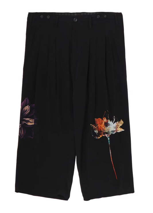 Yohji Yamamoto Flower Designed Print Wide Pants