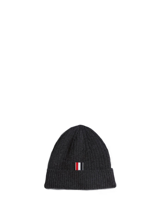 Thom Browne Cashmere 4-Bar Cuff Beanie Dark Grey