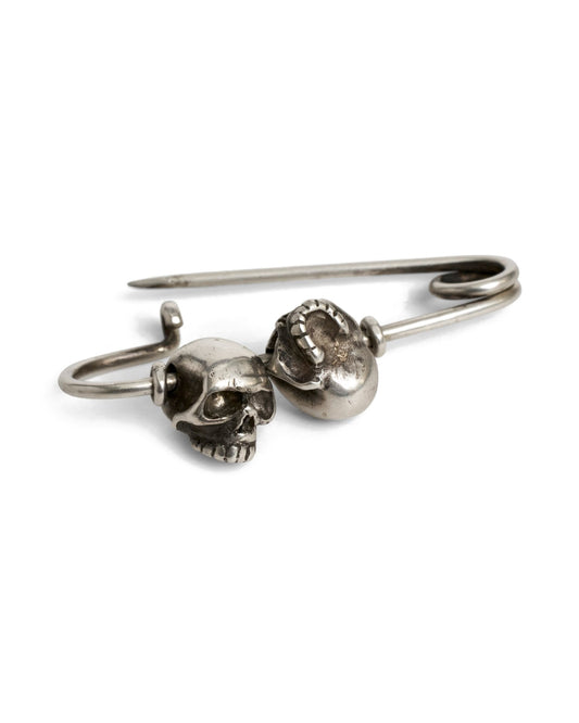 Werkstatt München Pin Two Skulls sterling silver – side