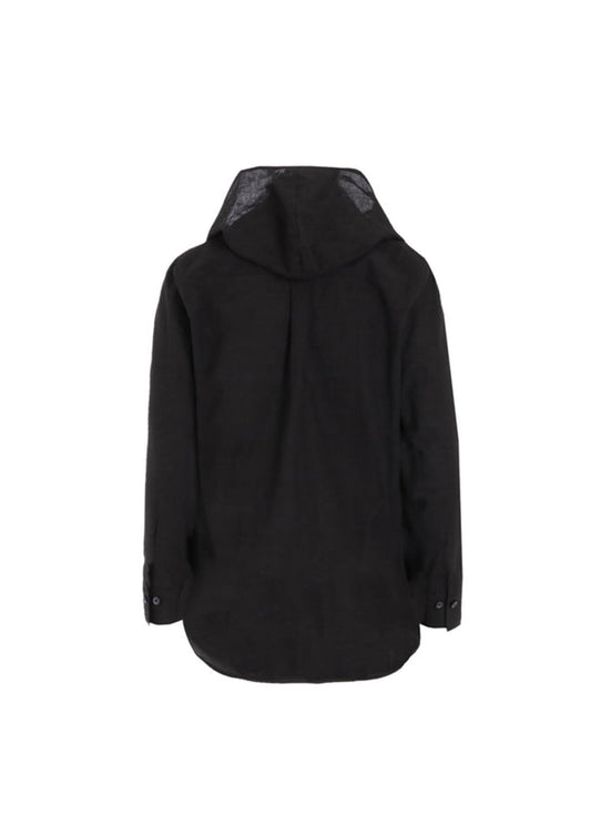 Yohji Yamamoto Khadi Draped Detail Hood Blouse