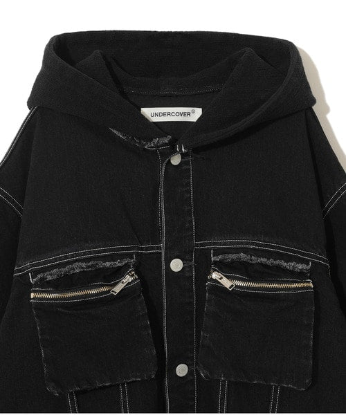 Undercover Black Hooded Denim Jacket