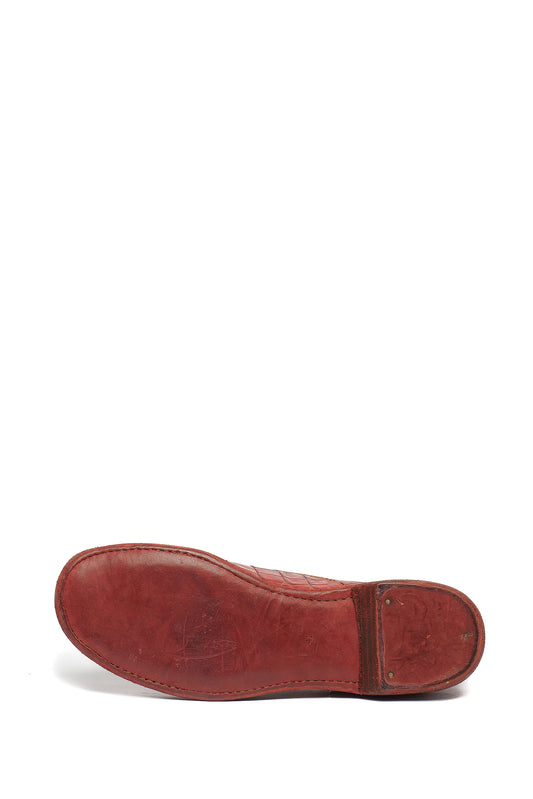 GUIDI 110 CROCODILE ARMY LACED UP SHOES
