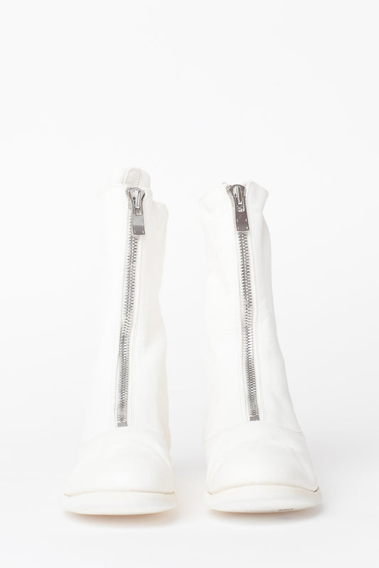 Guidi White Front Zip 310 Boots