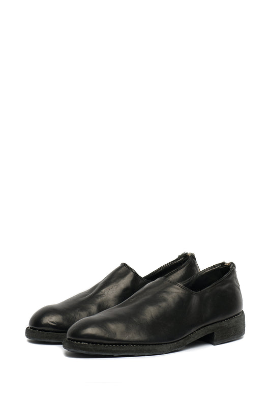 GUIDI OX13A HORSE OXFORD DERBY BACK ZIP