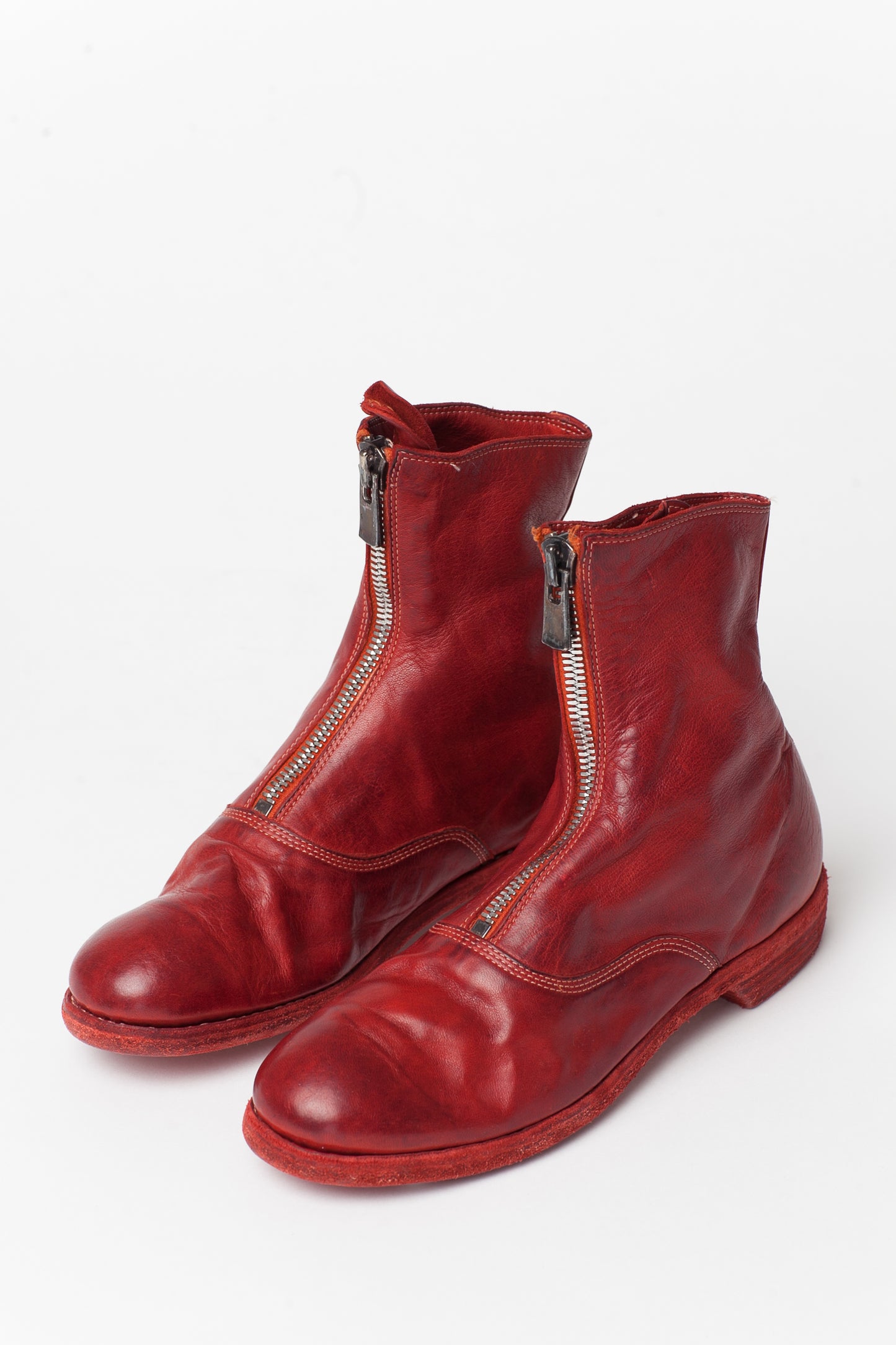 Guidi Red Front Zip 210 Boots