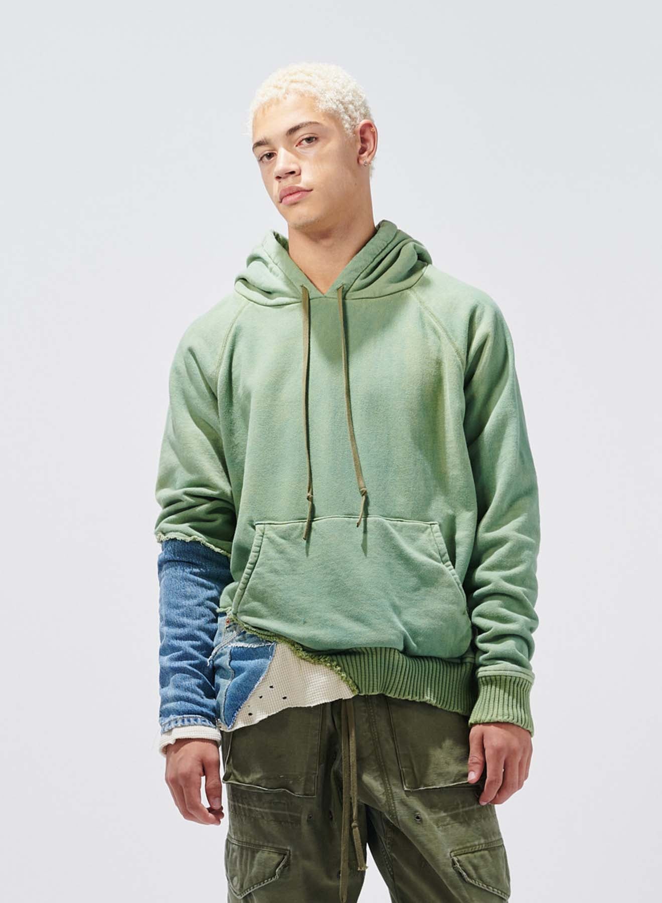 Greg Lauren Green Fragment Hoodie Mosaique d Art