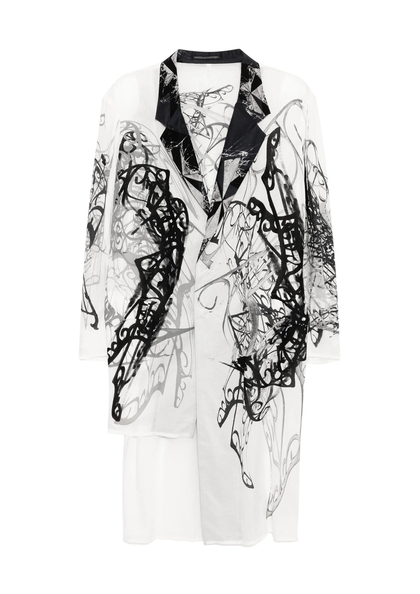 Yohji Yamamoto Unbalanced Print Jacket