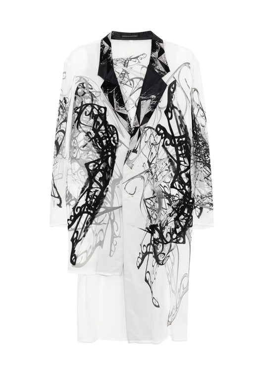 Yohji Yamamoto Unbalanced Print Jacket
