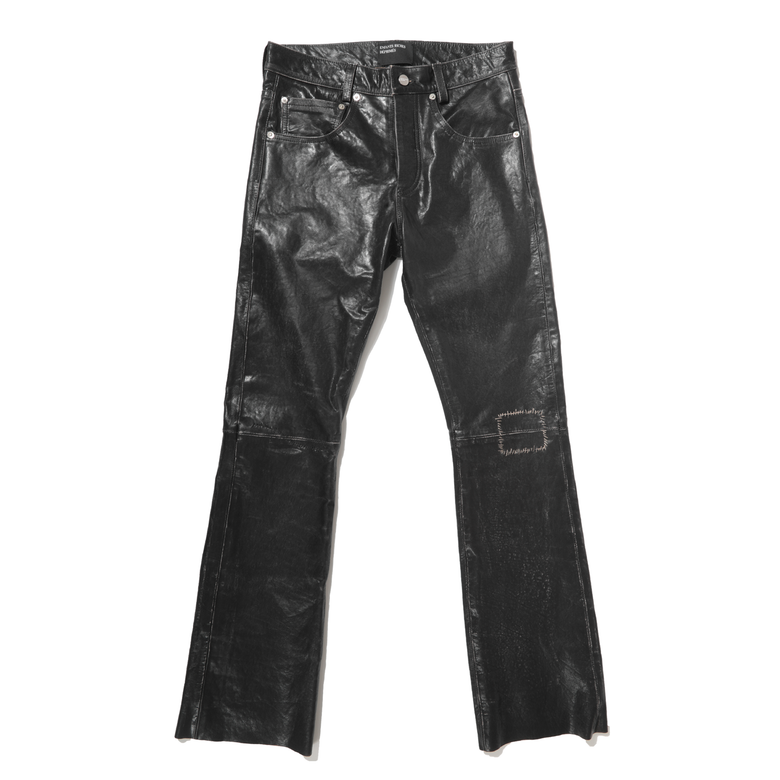Enfants Riches Deprimes Crust Repaired Leather Flare Jeans