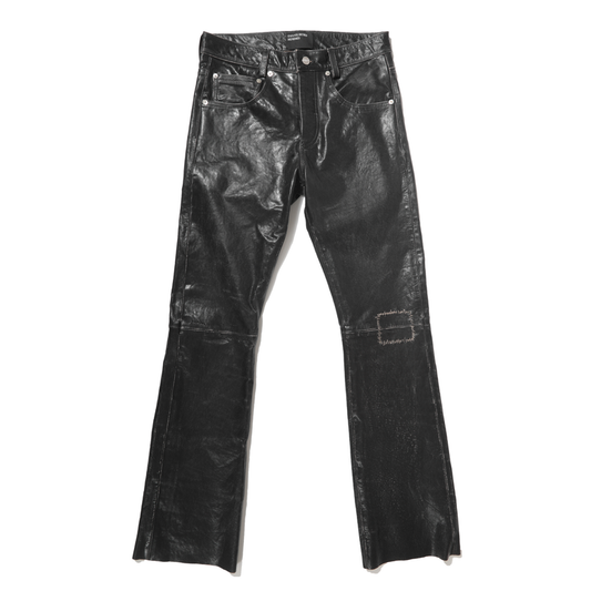 Enfants Riches Deprimes Crust Repaired Leather Flare Jeans