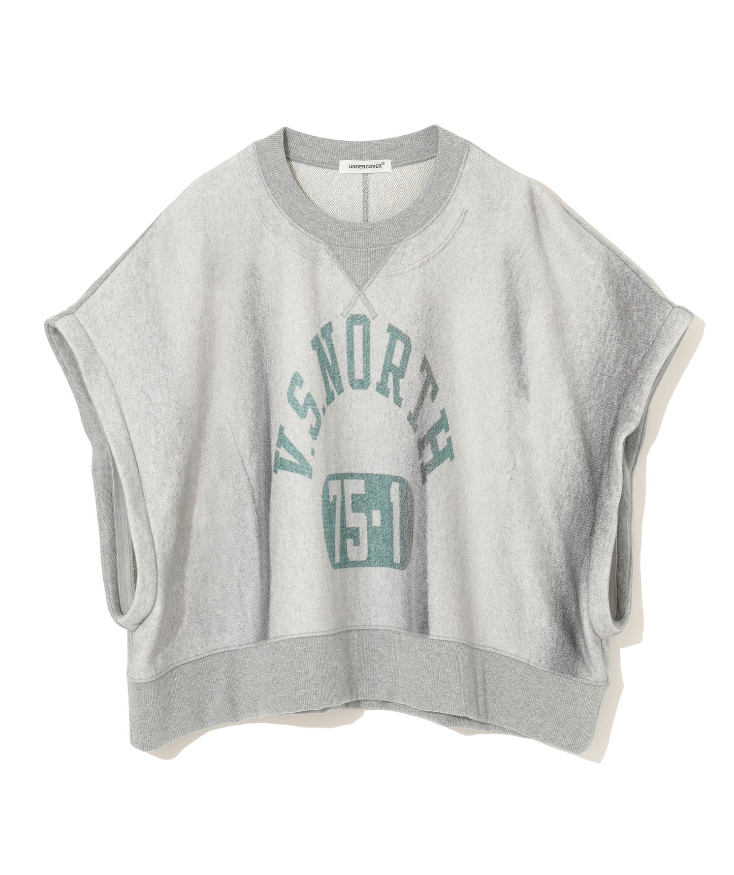 Undercover Grey Printed Sweatshirt With Detachable Sleeves