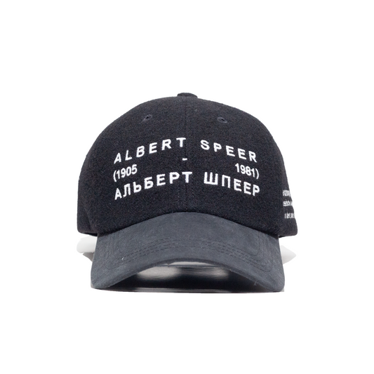 Enfants Riches Déprimés Albert Speer Hat black wool flannel baseball cap – front