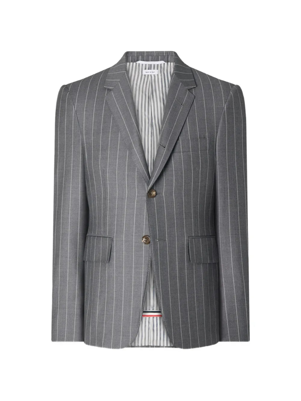 Thom Browne Chalk Stripe Classic Wool Flannel Jacket