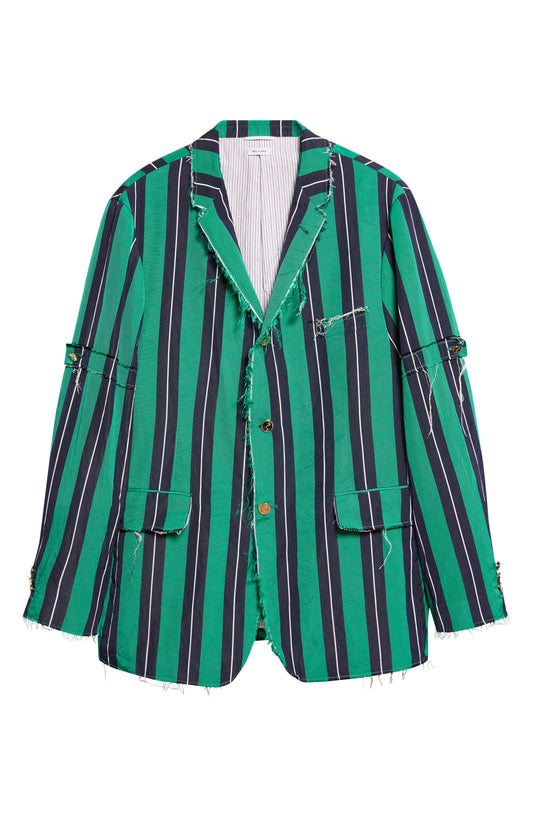 Thom Browne Unconstructed Classic Stripe Blazer Green