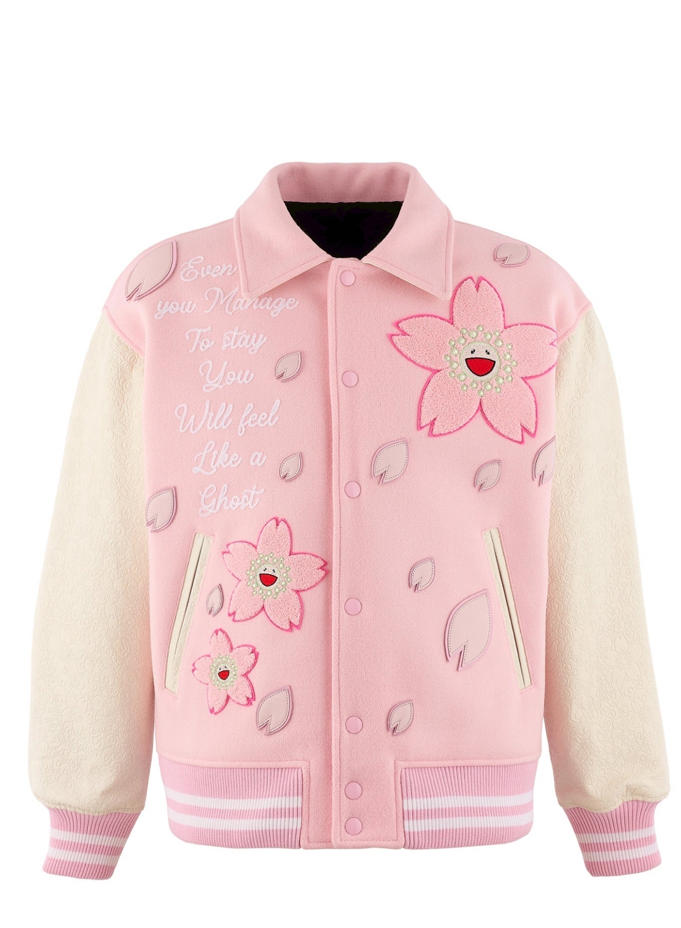 Mononoke made Varsity Jacket Pink Sakura