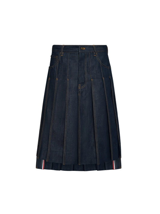 Thom Browne Selvedge Denim 5-pocket Pleated Skirt