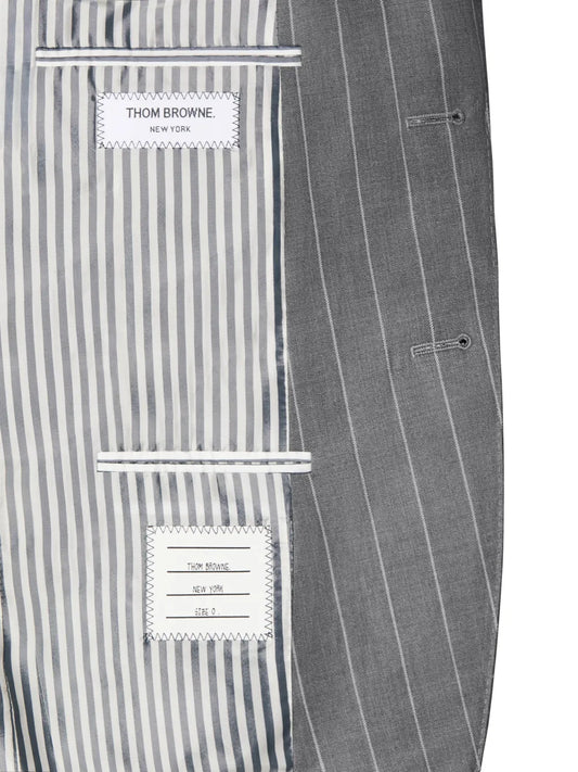 Thom Browne Chalk Stripe Classic Wool Flannel Jacket