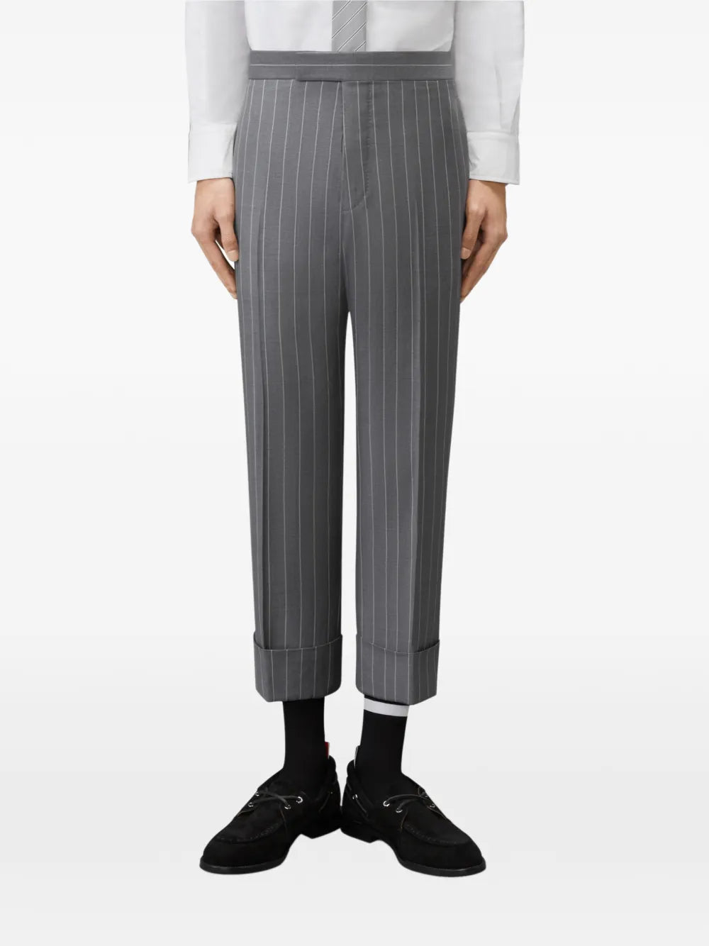 Thom Browne Chalk Stripe Wool Flannel Backstrap Trouser