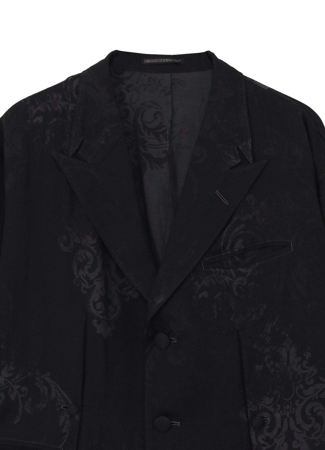 Yohji Yamamoto Jacquard Pattern Slit Jacket