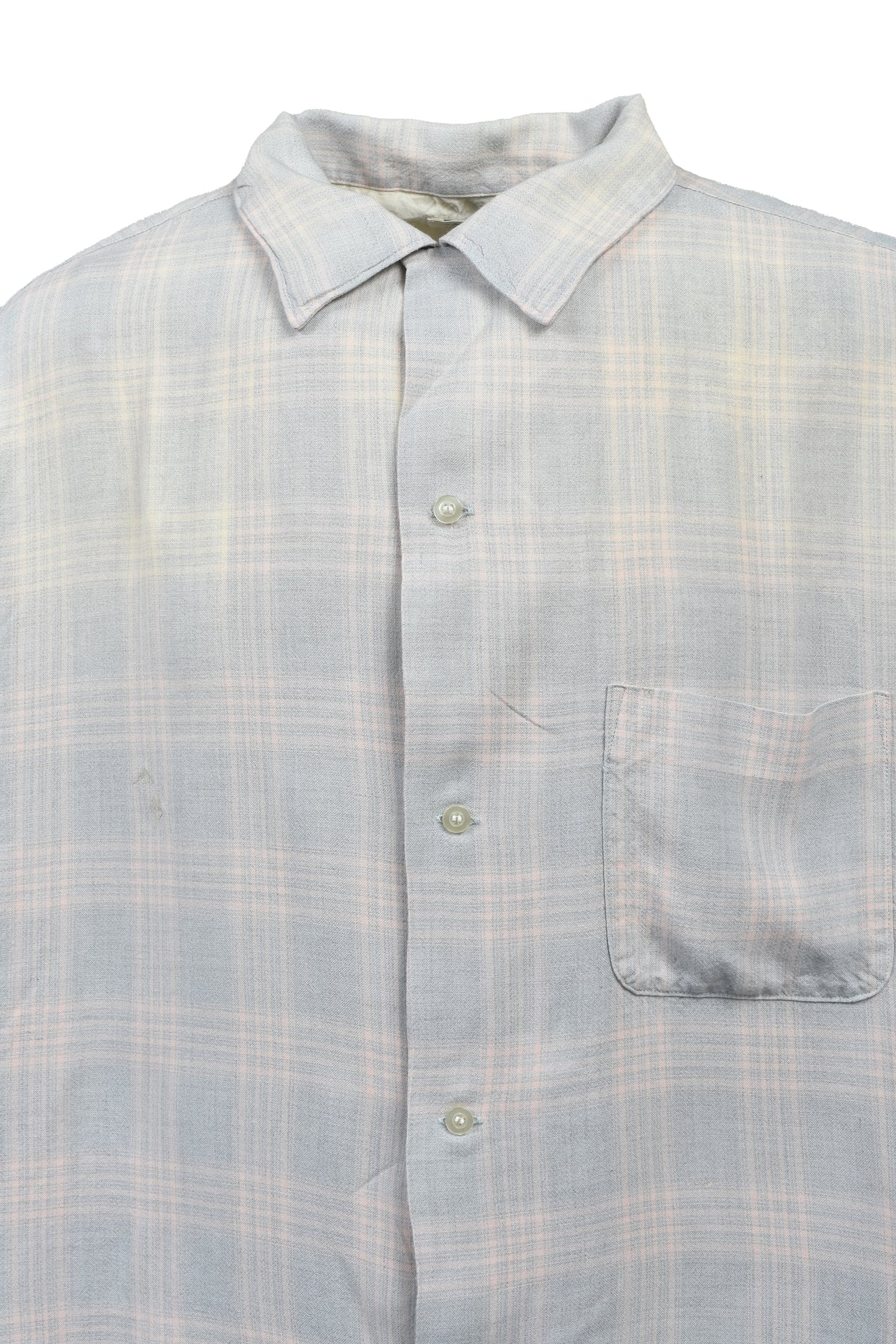 SAINT Mxxxxxx Rayon Check Shirt Sky Blue